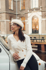 Beret - Claar - white with veil