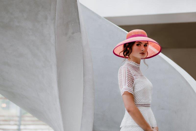 Ceremonial shallow lampshade hat navy