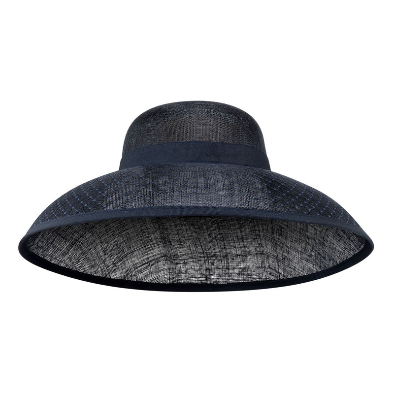 Ceremonial shallow lampshade hat navy